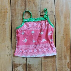 Floatimini Tankini 3T Pink Green Summer Swim Top Adjustable Straps